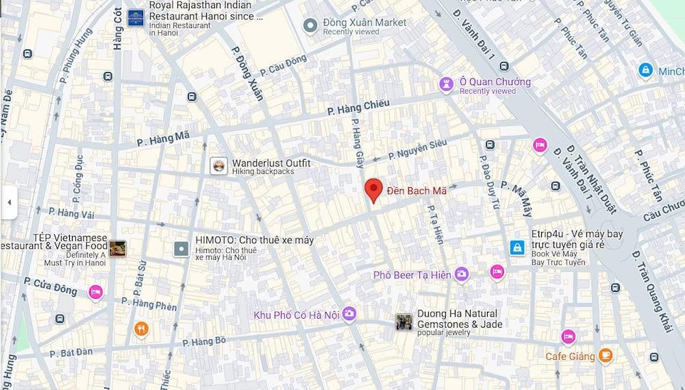 Map of Bach Ma Temple